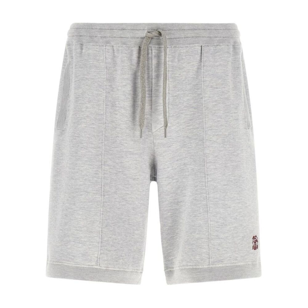 Brunello Cucinelli Gray Silk Bermuda Men's Shorts